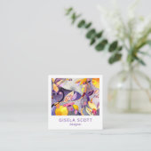 Botanisches Muster Quadratische Visitenkarte (Stehend Vorderseite)