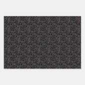 Botanisches Muster, rot, schwarz umhüllend Papier (Vorderseite 3)