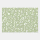 Botanisches Muster - Seitengrün - Set zum Umhüllun Geschenkpapier Set (Vorderseite)