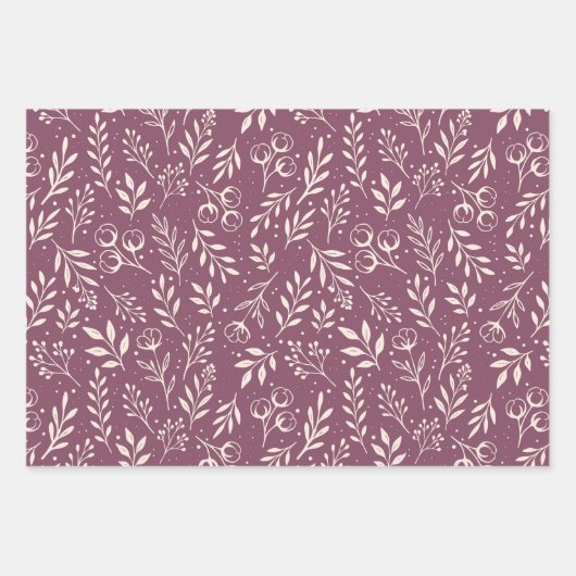 Botanisches Muster - Set für Wrapping Paper Geschenkpapier Set (Vorderseite)