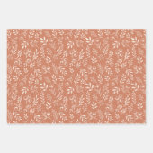 Botanisches Muster Terracotta - Wrapping Paper Set Geschenkpapier Set (Vorderseite 2)