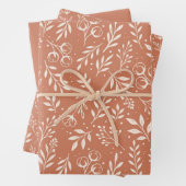 Botanisches Muster Terracotta - Wrapping Paper Set Geschenkpapier Set (Beispiel)