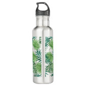 Botanisches Muster tropischer Blätter. Edelstahlflasche (Rückseite)