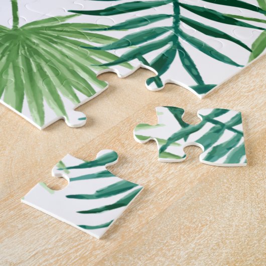 Botanisches Muster tropischer Blätter. Puzzle (Seite)