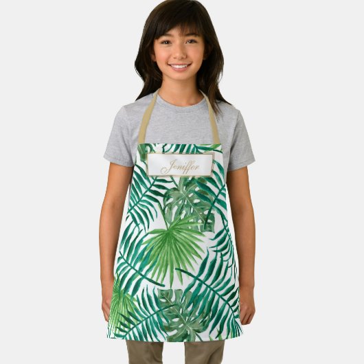 Botanisches Muster tropischer Blätter. Schürze (Insitu)