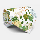 Botanisches Muster tropischer exotischer grüner Bl Krawatte (Gerollt)