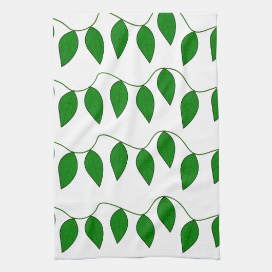 Botanisches Muster tropischer grüner Blätter Geschirrtuch (Vertikal)