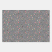 Botanisches Muster verlassen weißes schwarzes Pack Geschenkpapier Set (Vorderseite 2)