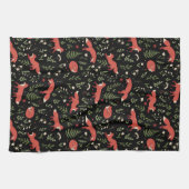 Botanisches Muster von Waldland Fox Geschirrtuch (Horizontal)