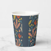 Botanisches Muster von Zweigen und Blätter Pappbecher (Links)