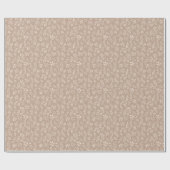 Botanisches Muster Warm Beige - Papierrollen Geschenkpapier (Flach)