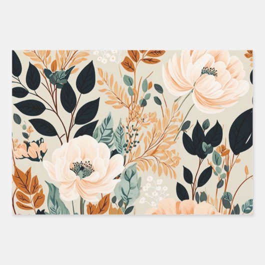 Botanisches nahtloses Muster Geschenkpapier Set (Vorderseite 3)