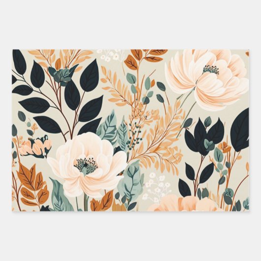 Botanisches nahtloses Muster Geschenkpapier Set (Vorderseite 2)