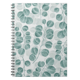 Botanisches nahtloses Muster mit Vintager Grafik Notizblock