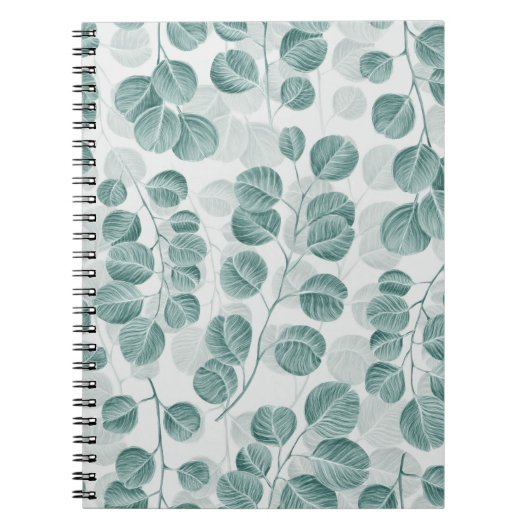 Botanisches nahtloses Muster mit Vintager Grafik Notizblock (Vorderseite)