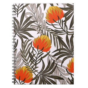 Botanisches nahtloses tropisches Muster mit heller Notizblock