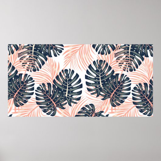 Botanisches nahtloses tropisches Muster mit heller Poster (Vorne)