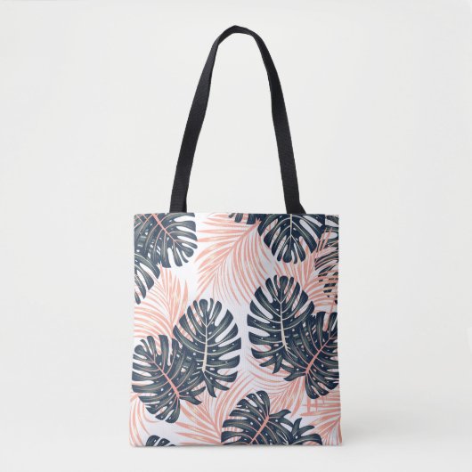 Botanisches nahtloses tropisches Muster mit heller Tasche (Vorderseite)