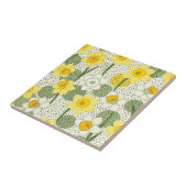 Botanisches Narzissen-Blumen-Geometrisches Muster Fliese (Seite)