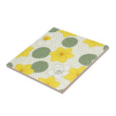 Botanisches Narzissen-Blumen-Geometrisches Muster Fliese (Seite)