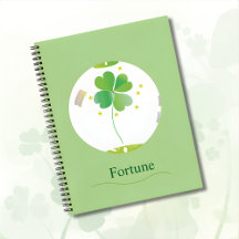 Botanisches Notizbuch – Vierblattklee-Design