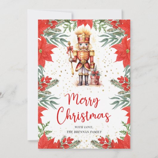 Botanisches Nutcracker-Foto Frohe Weihnachten (Vorderseite)