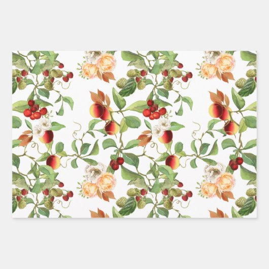 Botanisches Obst und Blattpapier, Set Geschenkpapier Set (Vorderseite 2)