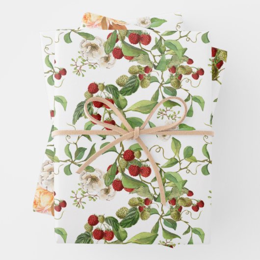 Botanisches Obst und Blattpapier, Set Geschenkpapier Set (Beispiel)