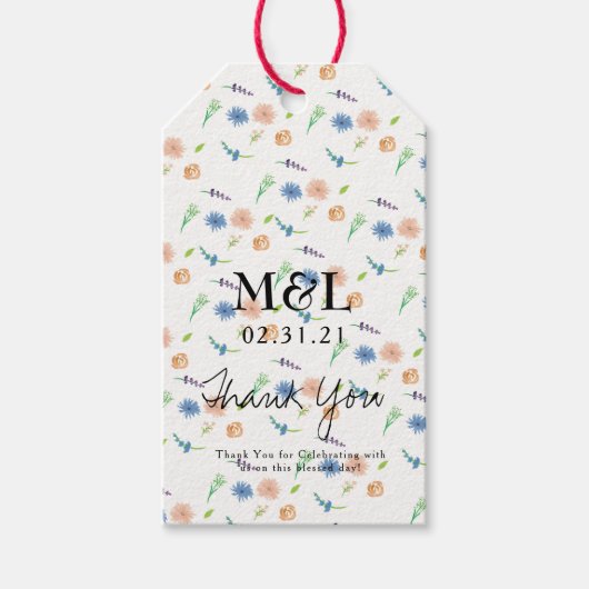 Botanisches ökologisches Hochzeitwasser Geschenkanhänger (Vorderseite)