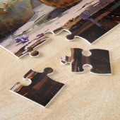 Botanisches Ölgemälde aus gegossenem Lavendel Puzzle (Seite)