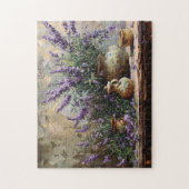Botanisches Ölgemälde aus gegossenem Lavendel Puzzle (Vertikal)