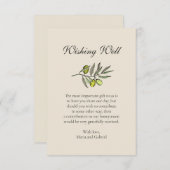 Botanisches Olivenöl, das sich gut wünscht. Hochze Begleitkarte (Vorne/Hinten)