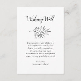 Botanisches Olivenöl, das sich gut wünscht. Schwar Begleitkarte