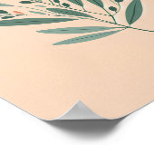 Botanisches Olivenzweig-Kunstposter Poster (Ecke)