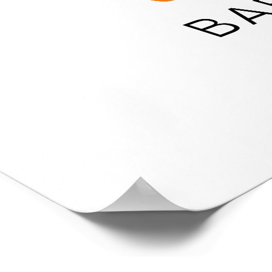 Botanisches Orange Kleine Süsse Kinderdusche Begrü Poster (Ecke)