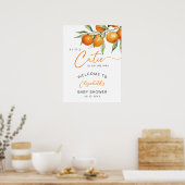 Botanisches Orange Kleine Süsse Kinderdusche Begrü Poster (Küche)