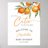 Botanisches Orange Kleine Süsse Kinderdusche Begrü Poster (Vorne)