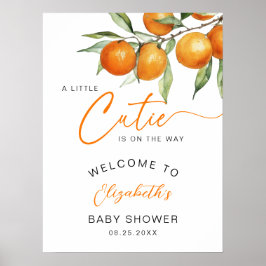 Botanisches Orange Kleine Süsse Kinderdusche Begrü Poster