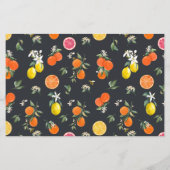 Botanisches Orange & Lemon Baby Sprinkle Einladung (Rückseite)