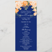 Botanisches Orange und blaue Navy-Floral - Program Programm (Vorderseite)