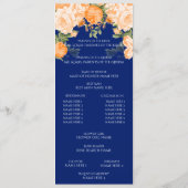 Botanisches Orange und blaue Navy-Floral - Program Programm (Rückseite)