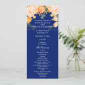 Botanisches Orange und blaue Navy-Floral - Program Programm (Stehend Vorderseite)