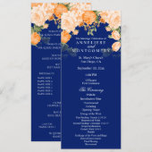 Botanisches Orange und blaue Navy-Floral - Program Programm (Vorne/Hinten)