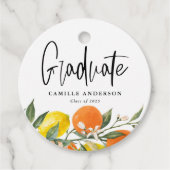 Botanisches Orange und Lemon Abschluss Vielen Dank Geschenkanhänger (Vorderseite)