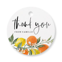 Botanisches Orange und Lemon Abschluss Vielen Dank