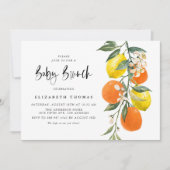 Botanisches Orange und Lemon Garland Baby Brunch Einladung (Vorderseite)