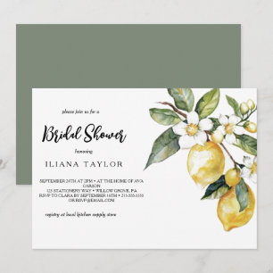 Botanisches Orange und Lemon Garland Brautparty Einladung
