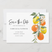 Botanisches Orange und Lemon Garland Save The Date (Vorderseite)