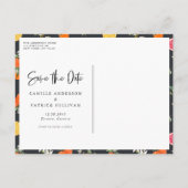 Botanisches Orange und Zitronengarland Save the Da Ankündigungspostkarte (Rückseite)