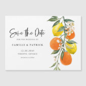 Botanisches Orange und Zitronengarland Save the Da Magneteinladung (Vorderseite)